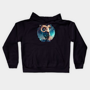 The Fiery Ram, Aries Zodiac Sign Kids Hoodie